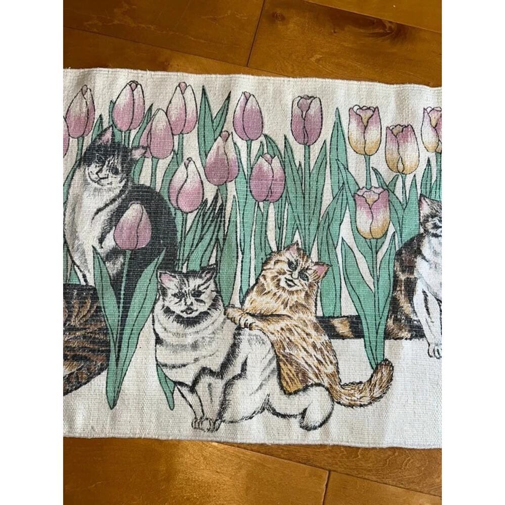 Vintage Woodstock Home Designs cat rug - Picture 3 of 6